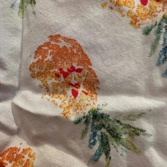 Beach Lunch Lounge Women’s Size Large L Pineapple Print Kelli Top Button Tie - Picture 6 of 11